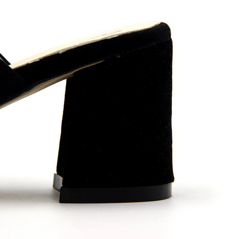 Weweya/2018 Летние босоножки модные мюли на высоком каблуке с квадратным открытым