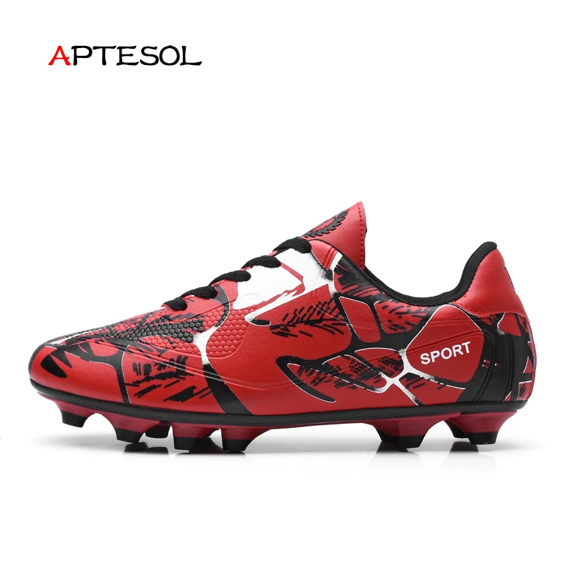 APTESOL Brand New Men's Outdoor Cleats Rubber Sole Soccer Shoes Men Boys Kids FG Boots Children Training Football | Спорт и