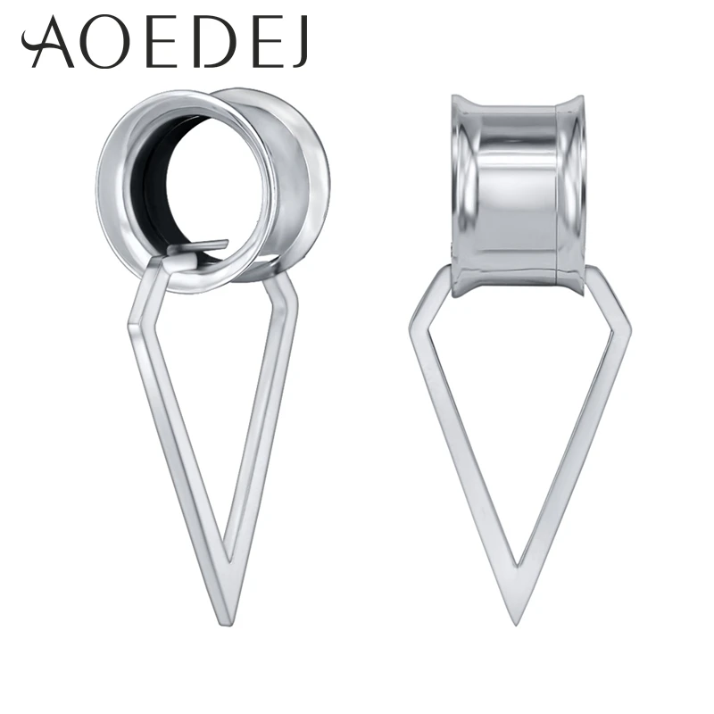 Triangle AOEDEJ 316L нержавеющая сталь ухо туннель пирсинг расширитель уха Ухо растяжки треугольник туннели Dilataciones ореха пирсинг 10 мм - Окраска металла: Triangle