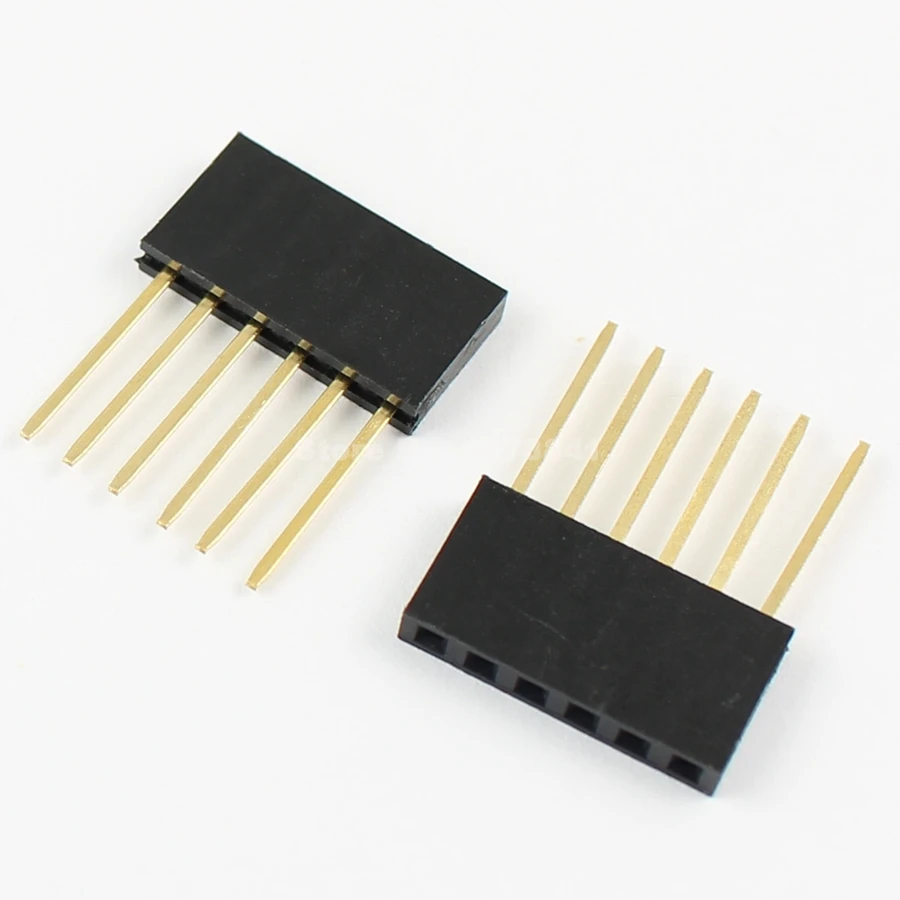 100 шт. 2 54 мм Шаг 6 Pin однорядные наращиваемых щит наружный коллектор для Arduino|header