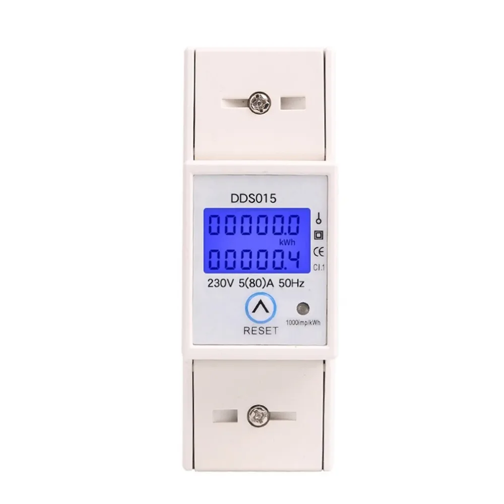 SINOTIMER DDS015 230V din-рейка однофазный ваттметр энергопотребление ватт электронный измеритель энергии AC с функцией сброса