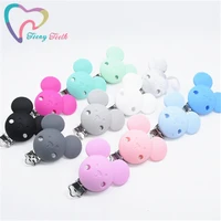 teeny teeth 5 pcs mouse shaped pacifier clip silicone bead baby teether teething accessories pacifier holder clip diy bead tool