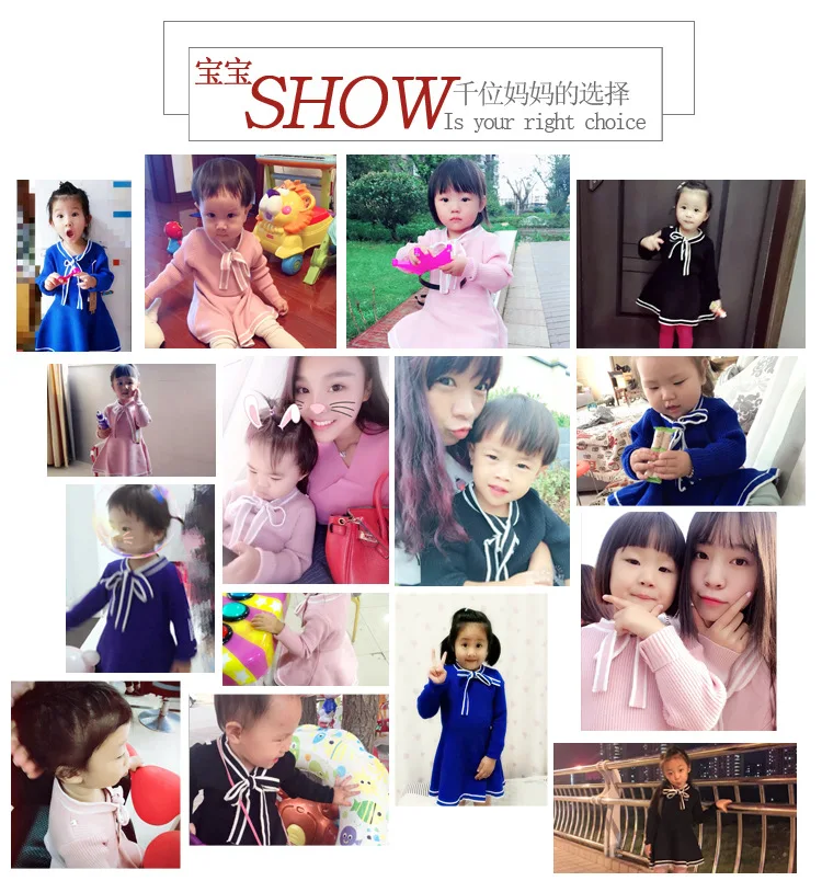 2018 New Kids Girl Knitted Sweater Dress for autumn Winter girls kids princess dress sweaters coat clothes | Детская одежда и