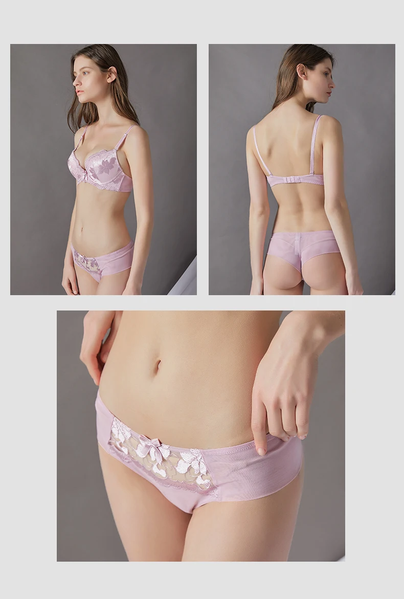Lilymoda летние женские красивые цветочные Роскошные вышивка кружева водный бюстгальтер 3/4 чашка пуш-ап нижнее белье сексуальное женское белье бюстгальтер