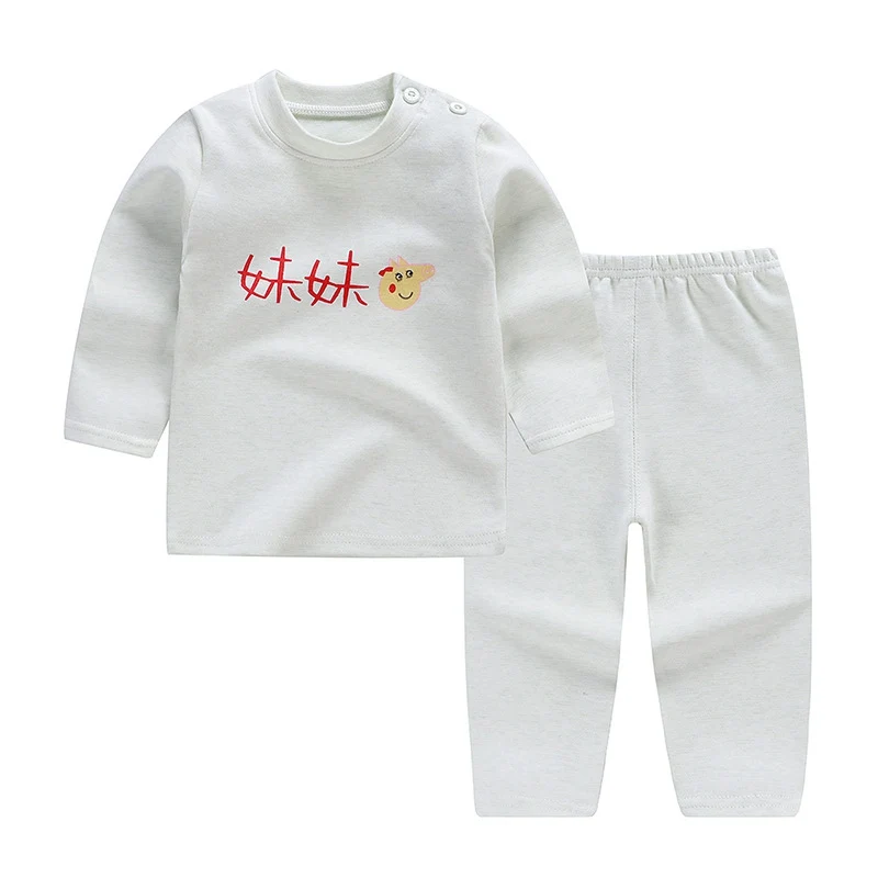 Style 26 Chivry/ хлопковые детские пижамные комплекты для мальчиков Милая футболка с длинными рукавами, круглым вырезом и рисунком топы и штаны детская одежда для маленьких девочек - Цвет: Style 26