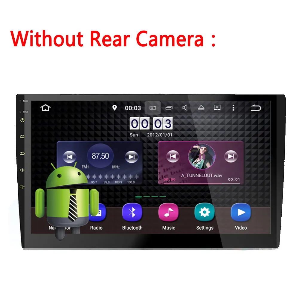 Without Rear Camera AMPrime10.1 ''Автомобильный CD/DVD плеер 2 din Android автомобильный мультимедийный плеер Wifi сенсорный экран Аудио Стерео gps навигация Авторадио - Цвет: Without Rear Camera