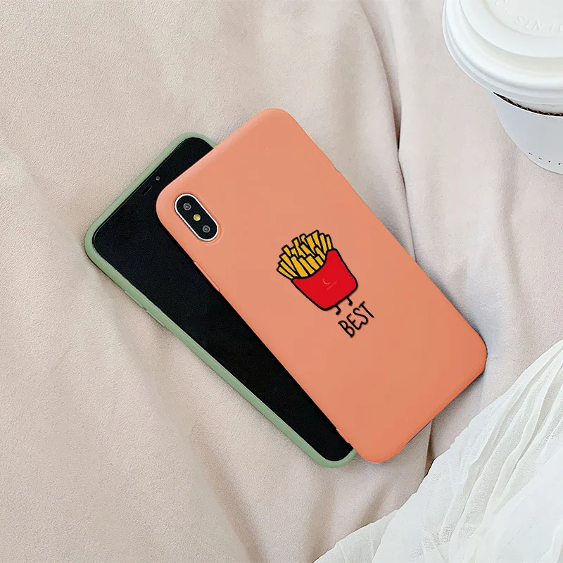 Милый чехол JAMULAR для телефона с изображением картошки фри и меда iPhone 7 XS MAX XR X 8 6 6s