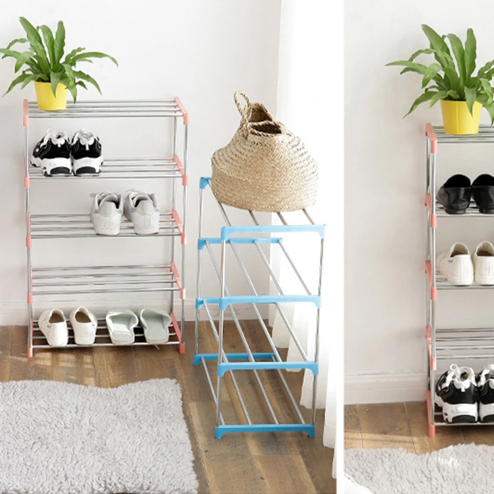 1 шт. 4 уровневая компактная Полка для обуви из нержавеющей стали|Подставки