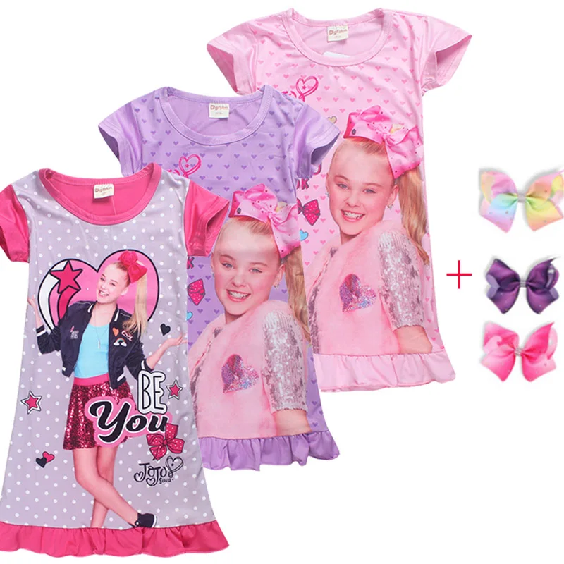Новые платья для маленьких девочек платье принцессы jojo siwa с заколкой волос
