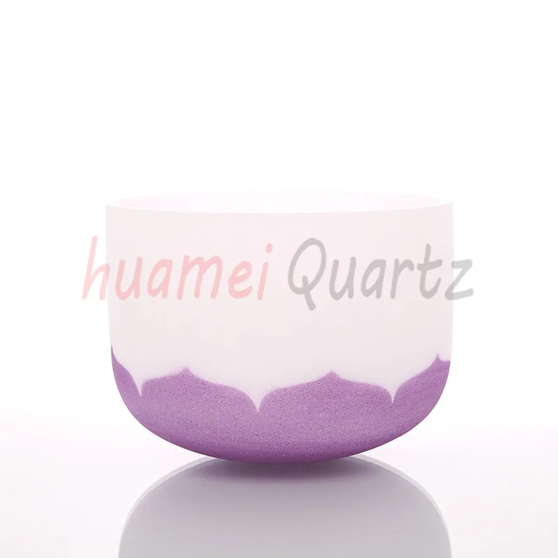 11 дюймов цветной Лотос с логотипом чакры матовая кварцевая Поющая чаша|lotus logo|lotus