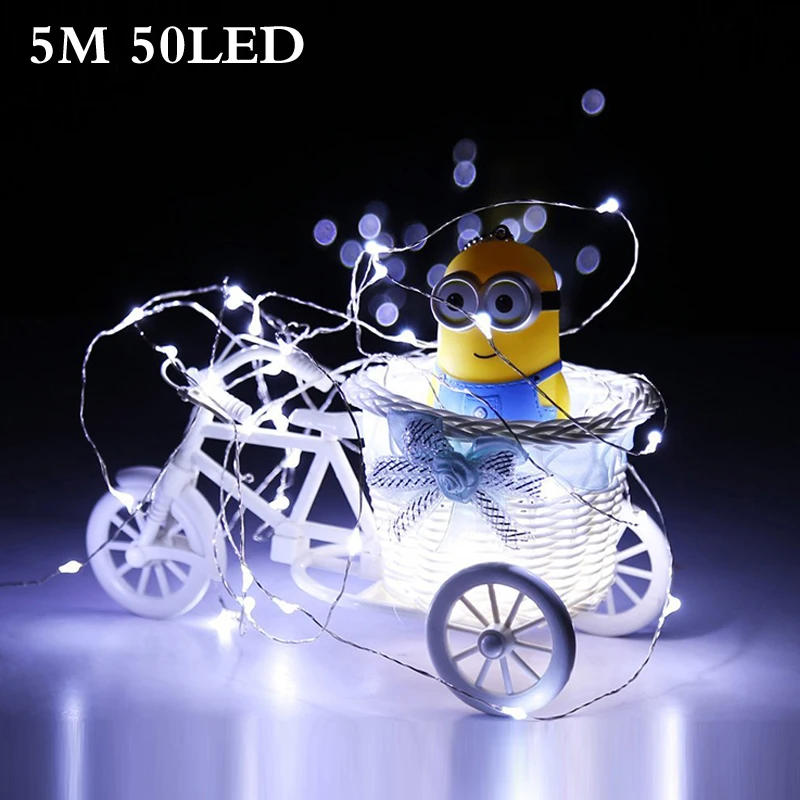 5M 50 led Battery string lights 3XAA Operated LED String Lights for Xmas Garland Party Wedding Decoration | Лампы и освещение