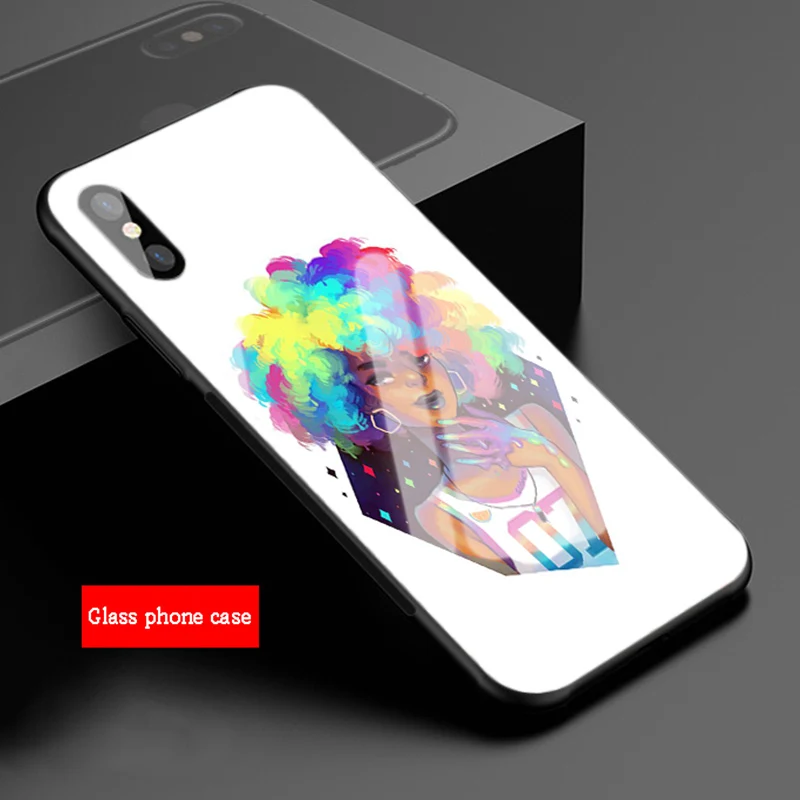 Милый в африканском стиле девушка чехол для телефона из закаленного стекла iPhone X