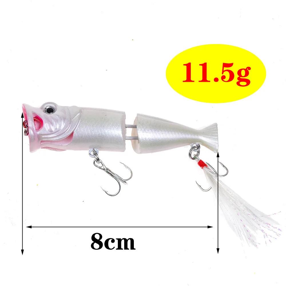 LEOSPORT, 1 шт., новинка, жесткий попер, приманка для рыбалки, 8 см, 11,5 г, топовая приманка для рыбы, 6# КРЮЧКОВ, снасти