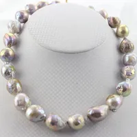 Free Shipping 16-18mm Genuine Natural Freshwater Baroque Edison Round Large Pearl Jewelry Necklace 18inch 20inch 22inch