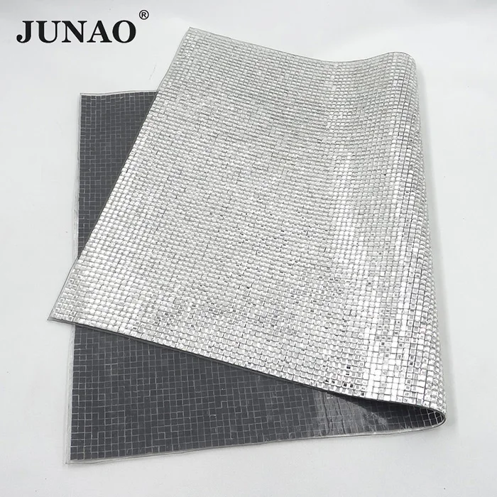 JUNAO 24x40 см прозрачная кристаллическая сетка Горячая фиксация стразы отделка
