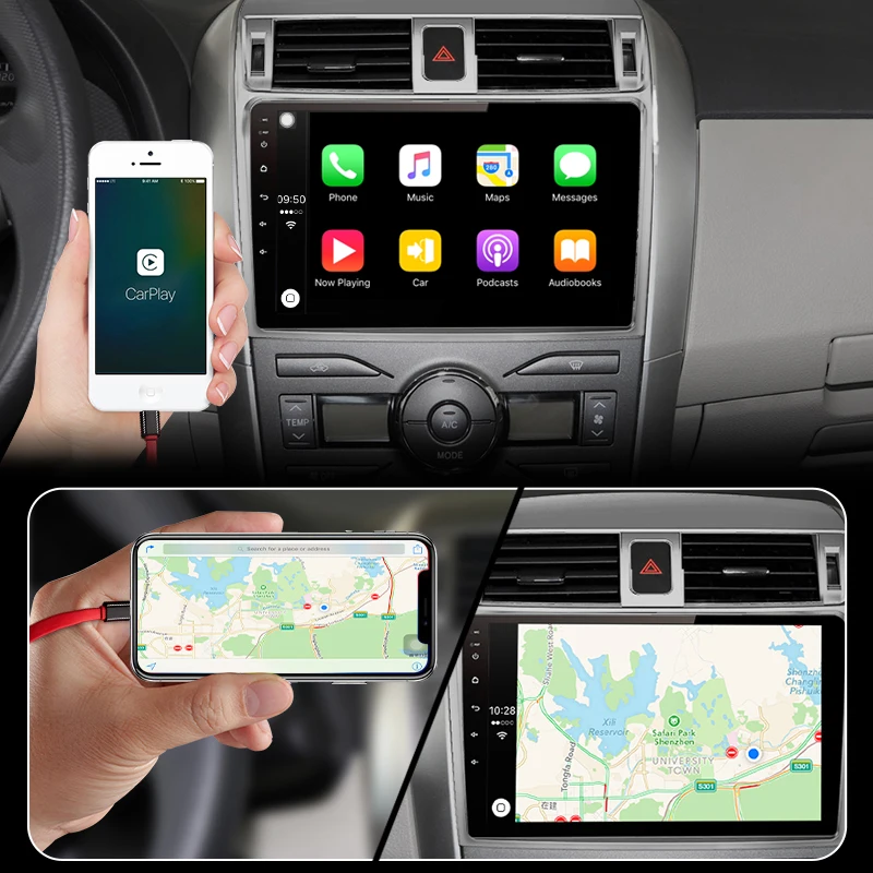 Junsun V1pro 4G+ 64G CarPlay Android 9,0 DSP для Toyota Corolla E140/150 2007-2013 автомобильный Радио мультимедийный плеер gps RDS 2 din dvd