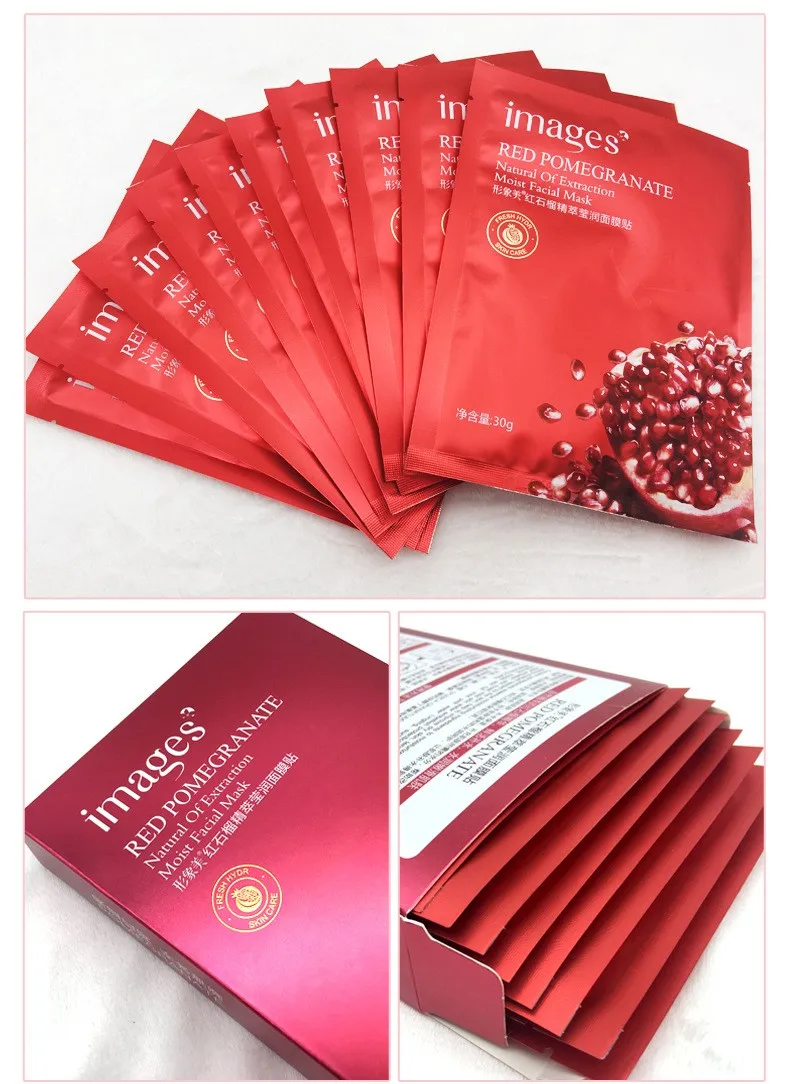 10 шт./лот увлажняющая маска для лица и с красным гранатом|skin care mask|care maskanti aging mask |
