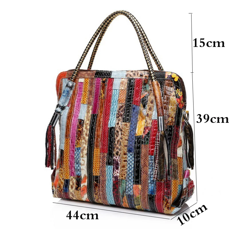 Top-handle bags women tassel Bag Genuine Leather Vintage Women handbags Shoulder Bags High Capacity fashion tote bag female | Багаж и