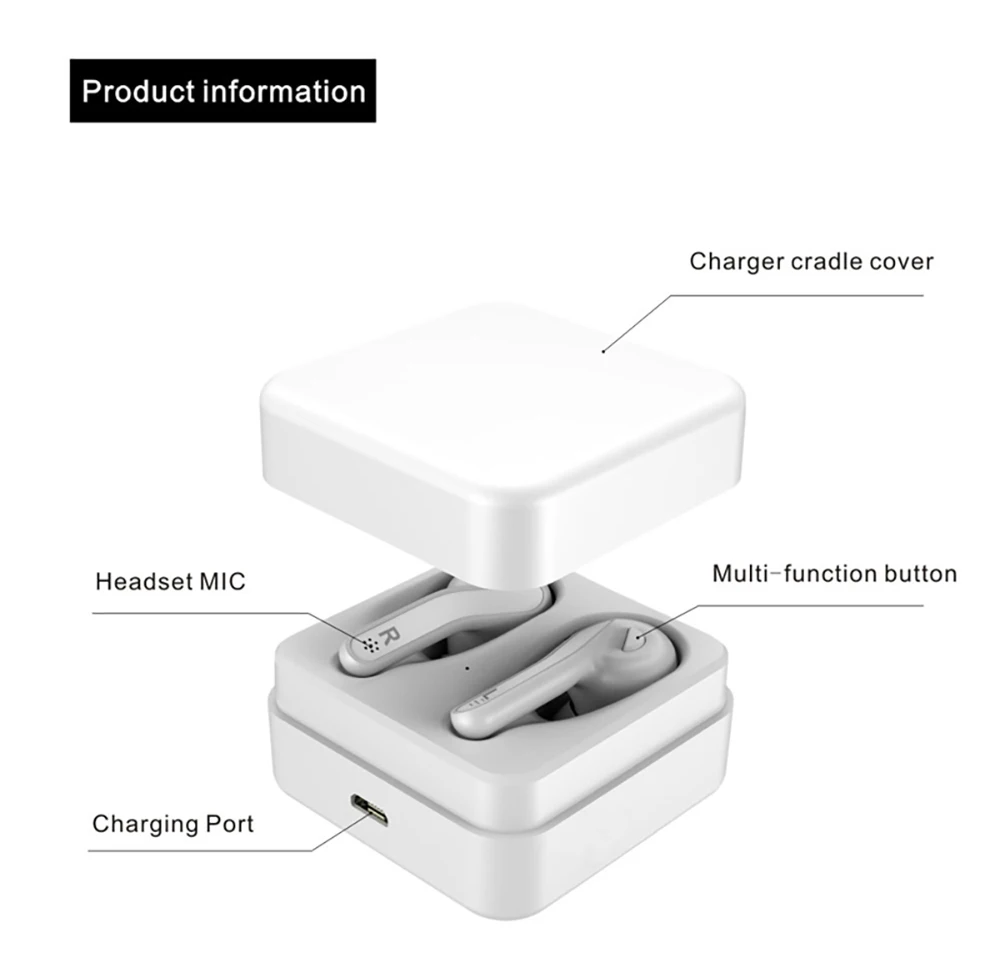 T88 Wireless Earbuds TWS Earphone Bluetooth earphone V5.0 headset | Электроника