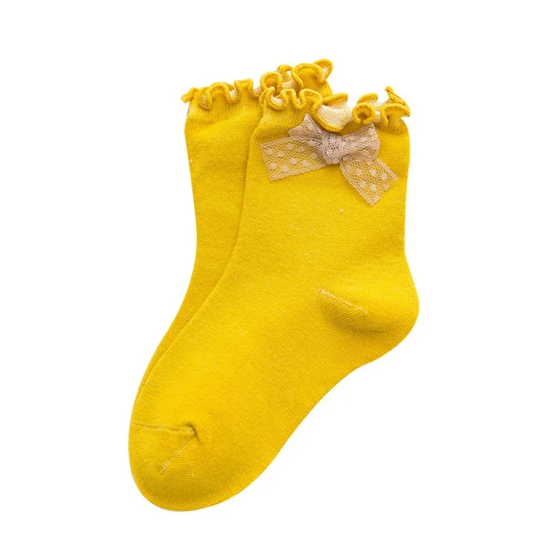 Носки для маленьких девочек 5 пар носков принцессы с бантиками милые детские