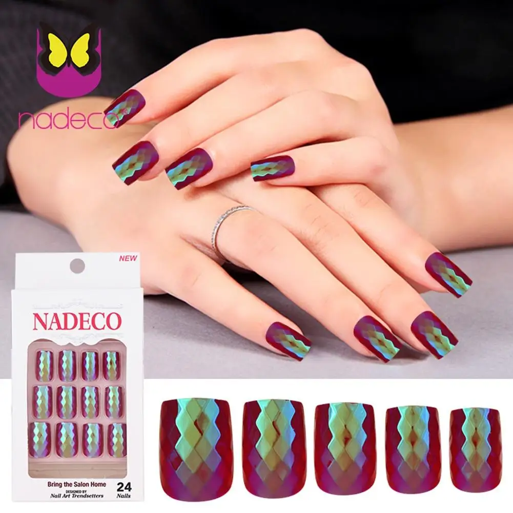 Bellylady Nadeco Ультратонкий зеркало Русалка Дизайн поддельные Гвозди красочные diamond