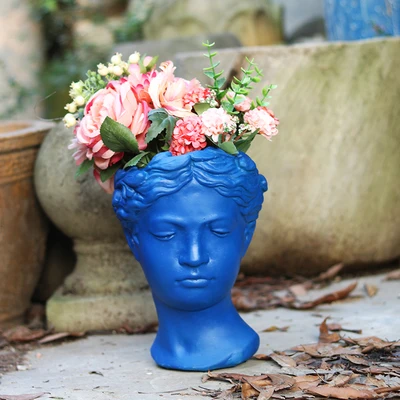 just vase5 no flower 8-Цвет творческий портрет в стиле ретро ваза цемента повязка с цветами на голову горшок Venus греческой богини ваза-Статуэтка ремесла украшения Ins фигурки - Цвет: just vase5 no flower