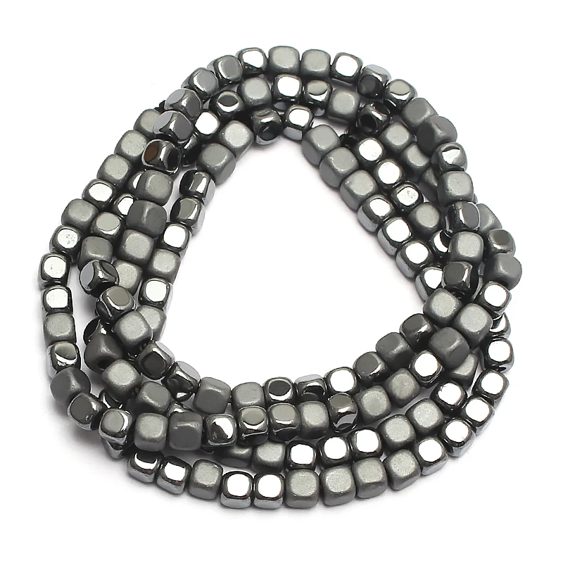 Бусины из натурального камня 3 мм квадратные матовые гематита для изготовления