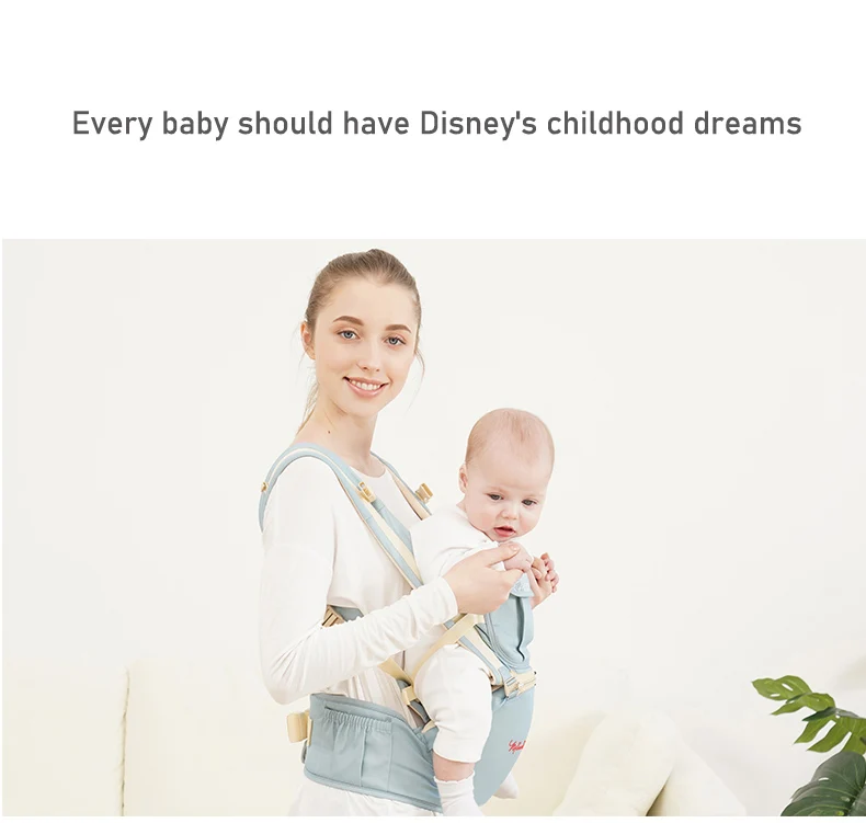 Disney Рюкзаки-кенгуру фронтальная кенгуру Удобная Слинг Рюкзак мешок Обёрточная бумага-кенгуру с сидением для новорожденных от 0 до 36 месяцев