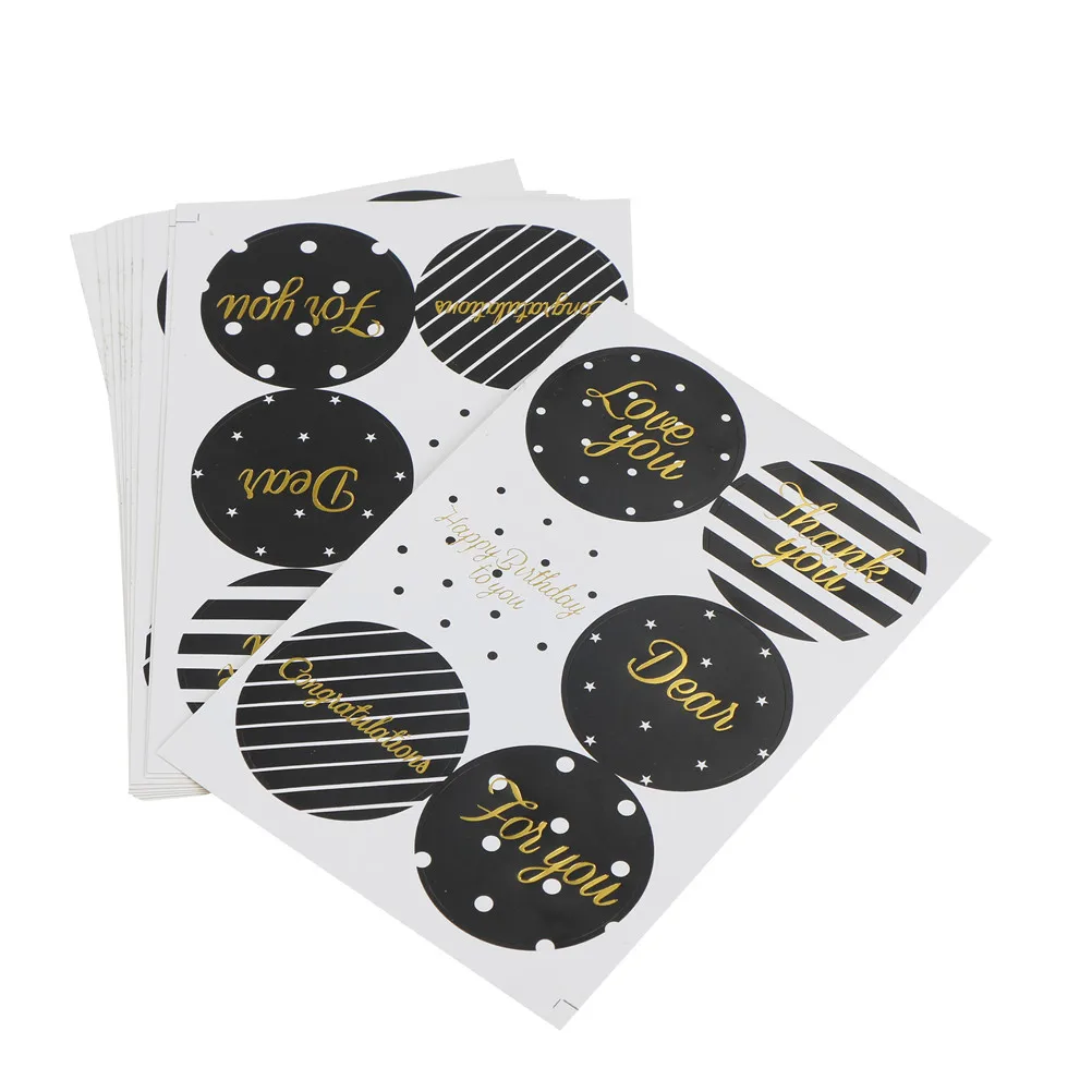 60 шт/10 листов классические спасибо вы любите позолоченный стиль клейкая этикетка