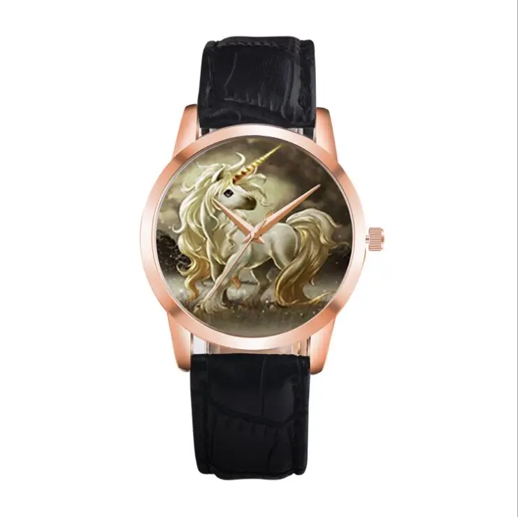 Женские часы белый розовый кварц Единорог цветок Horloges Vrouwen женские Розовое