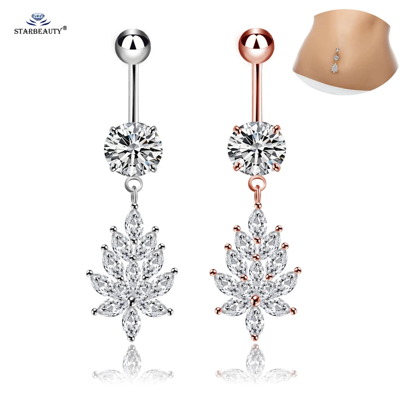 Роскошные белые Bijoux (украшения своими руками) живота Piercing Nombril розовое золото