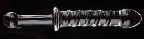 Кристаллический фаллоимитатор Pyrex для взрослых стеклянный с двойной головкой