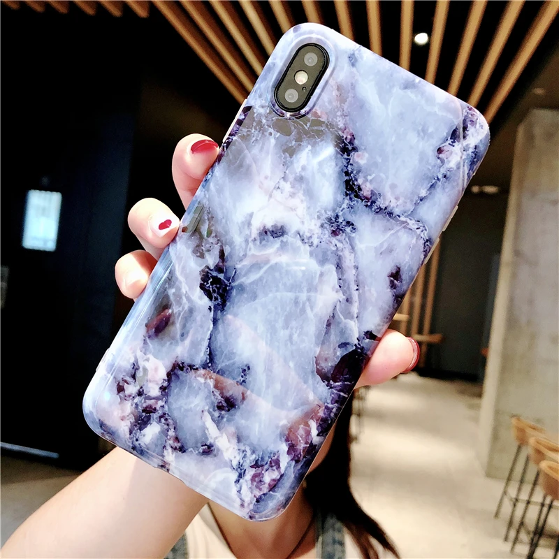 Цветной мраморный чехол для iPhone X XS MAX XR мраморная задняя крышка 6 6s plus 7 8