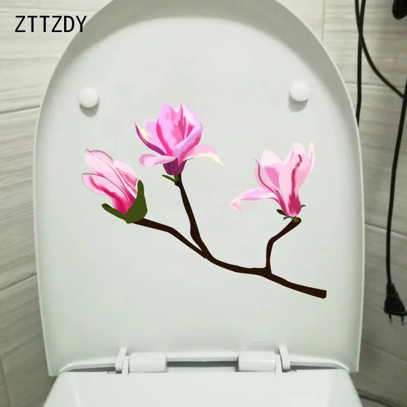 ZTTZDY 22 1*12 см весенние розовые цветы магнолии Туалет наклейки на сиденья дома