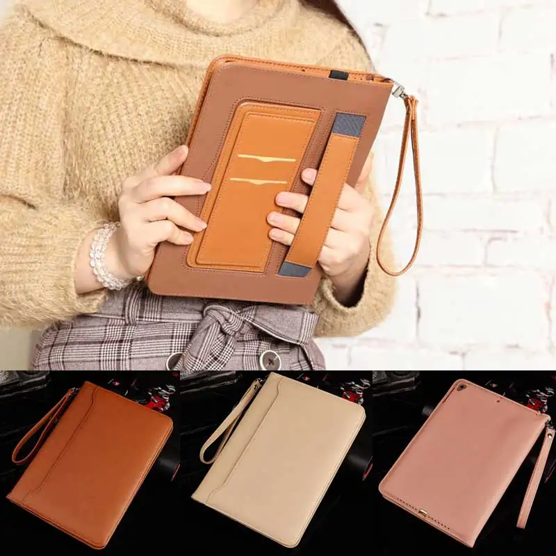 

Hand Strap Handheld Leather Case for iPad mini1 2 3 7.9 inch Business Foldable Stand Card Smart Cover iPad Mini4 mini5 Flip Case