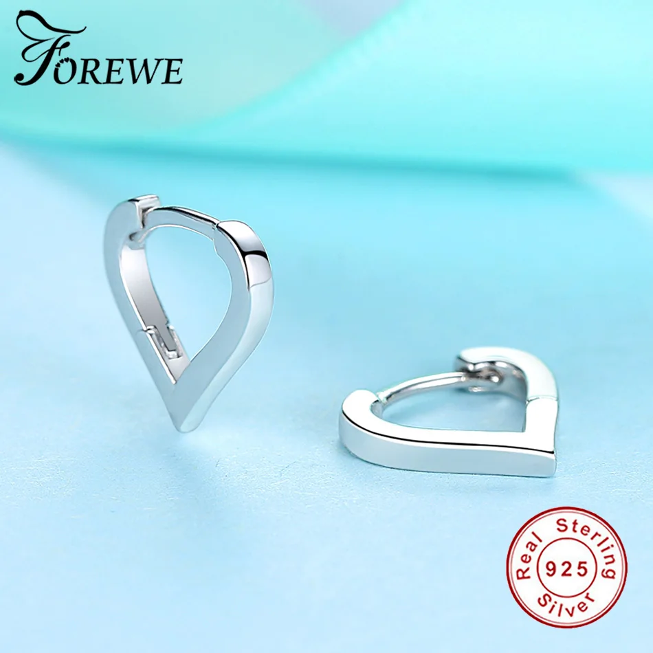 FOREWE новинка 2019 Настоящее серебро 925 пробы простые серьги гвоздики с сердцем для