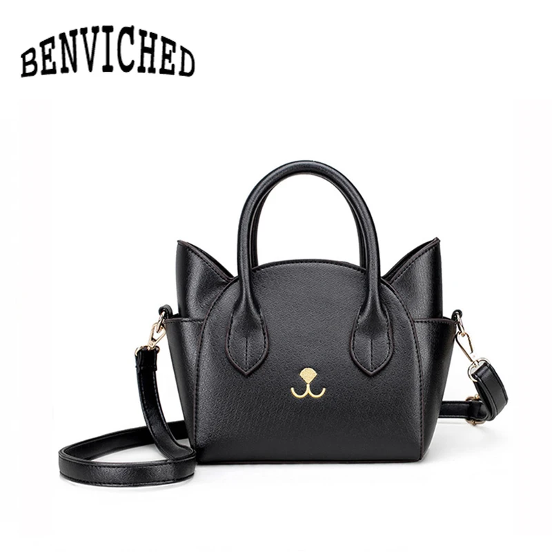 

BENVICHED New shoulder bag female package toothpick pattern female package handbag Messenger bag cat wings bag R03