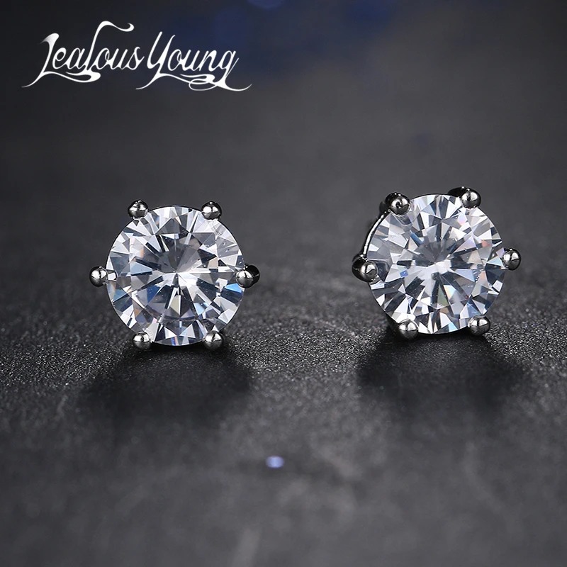 Сверкающие круглые мужские серьги с фианитом класса ААА для мужчин классические