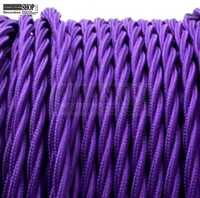 100meters/roll 3 cores 0.75mm purple color Twisted Cloth Covered Wire, Vintage Fabric Lamp Cord, Antique Lights, rayon