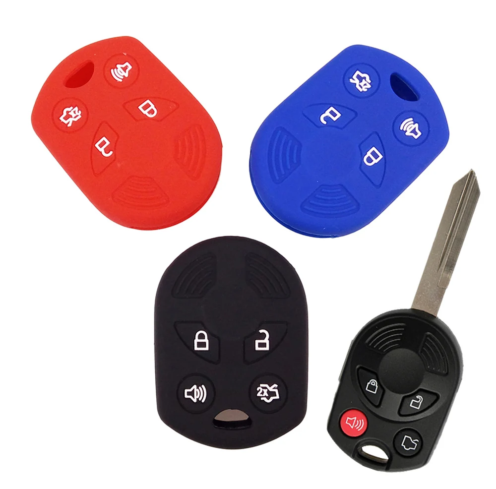 

Silicone Key Cover Fit For Ford Focus Escape Fusion Edge C-Max Explorer Flex Taurus Car Fob Smart Remote Case Holder Protector