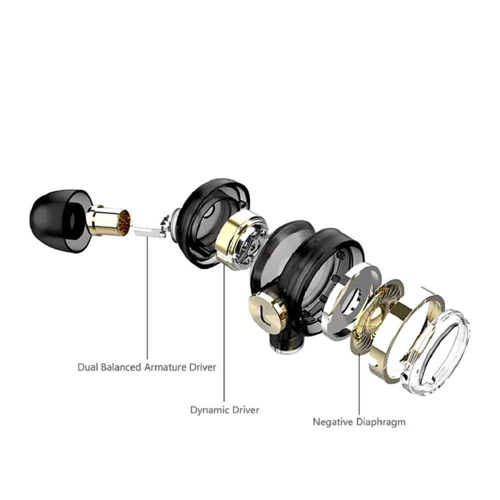 Наушники UiiSii BA-T9 In-Ear HI-RES 2BA+ 1DD 6-Drive Hybrid technology стереонаушники Hi-Fi для телефонов iOS и Android xiaomi
