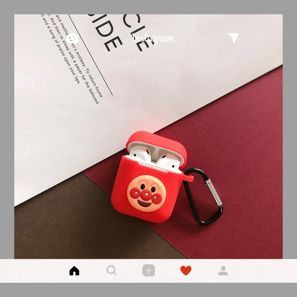 1 Милый мультфильм анпанман байкинман чехол для Apple Airpods Улица Сезам Элмо Рекс Зеленый Динозавр Kawaii силиконовый чехол AirPods2 - Цвет: 1