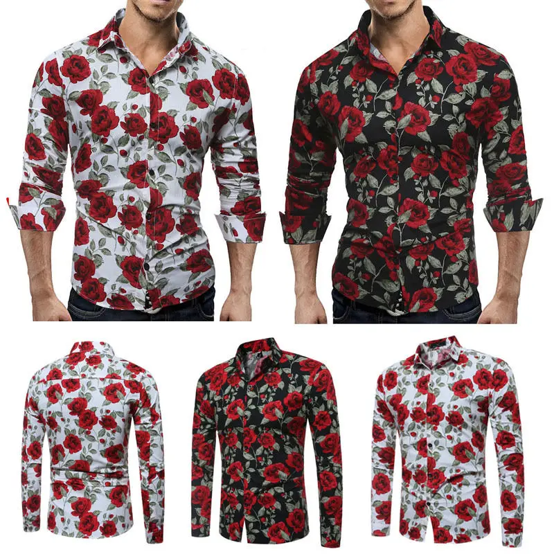 2019 Новое мужское роскошное платье с длинным рукавом Топы футболки Slim Fit