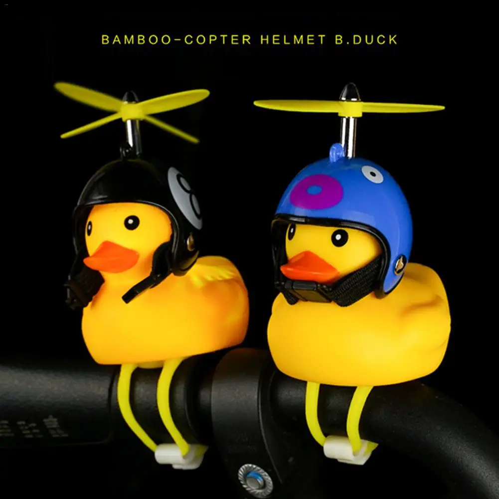 Велосипедсветильник Funy в виде животных с рисунком маленькой желтой утки шлем