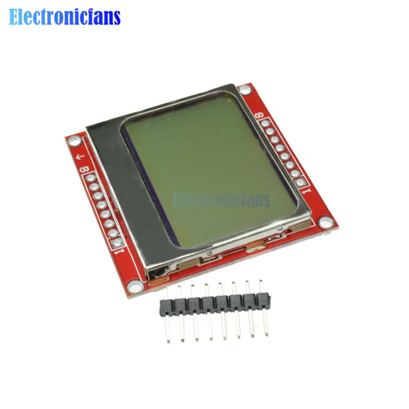 Адаптер с белой подсветкой для ЖК модуля дисплея монитора 84*48 84x48 5110 экран