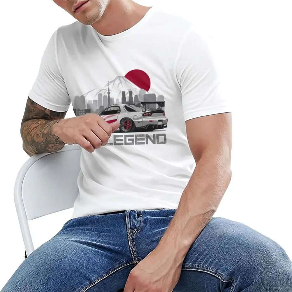 Модные футболки Crewneck JDM legend RX7 популярная мультяшная футболка с круглым вырезом