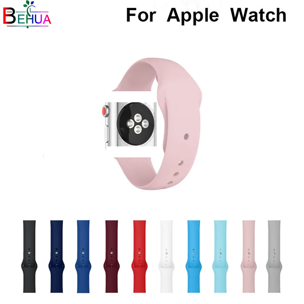 Спортивные силиконовые Ремешки для наручных часов Apple watch ремешок 40 мм/44 мм 38 мм/42