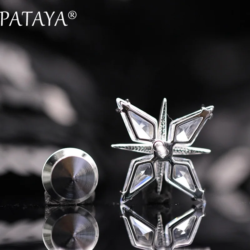 PATAYA, новинка, женская мода, Настоящее Белое золото, изысканная роскошь, Свадебная вечеринка, ювелирные изделия, белый ромб, форма, природный Цирконий, броши
