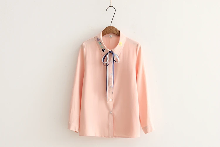 Весна Лето 2017 Женские однотонные рубашки женская блузка топы с оборками