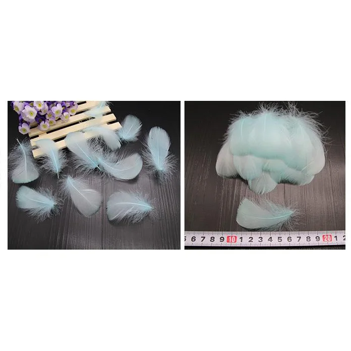 Light Blue 100 шт 3-5 дюймов 6-12 см DIY окрашенное гусиное перо Радуга перо воздушный шар заполнение свадебное платье DIY декоративные аксессуары перья - Цвет: Light Blue